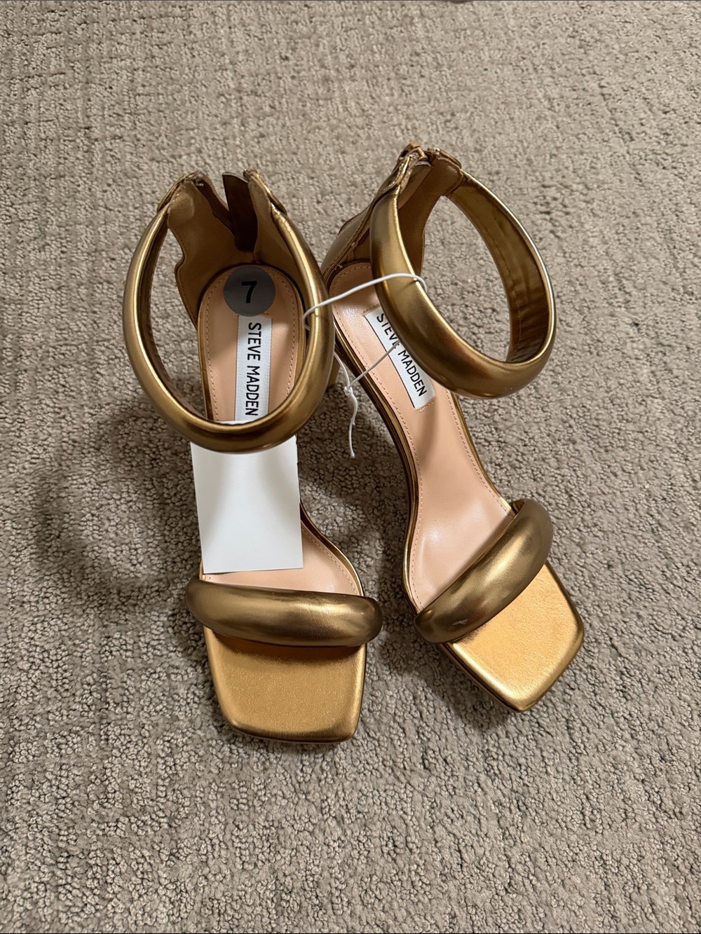 Steve Madden Metallic Open-Toe Ankle-Strap Heels